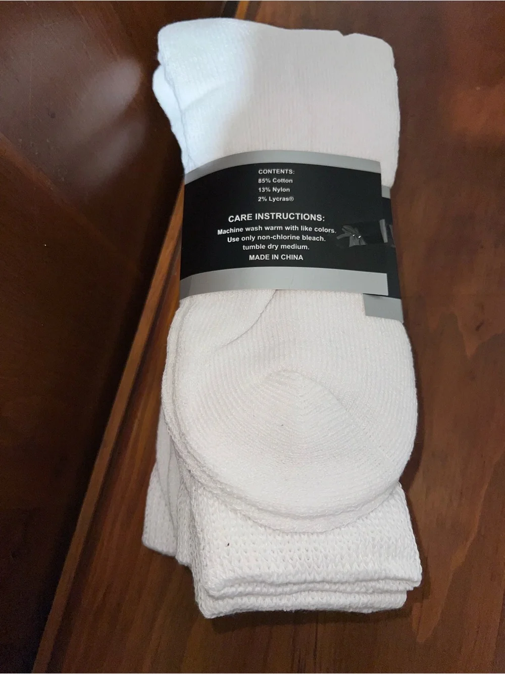 Diabetic Crew Socks - White Non-Binding Comfort (Size 10-13)